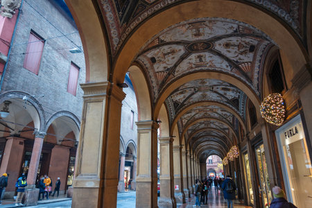 BOLOGNA, ITALY - DECEMBER 07, 2024: Panorama of The Old Town of city of Bologna, Emilia-Romagna Region, Italyのeditorial素材