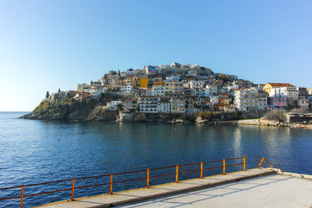 KAVALA, GREECE - DECEMBER 27, 2023: The Old town of city of Kavala, Eastern Macedonia and Thrace, Greeceのeditorial素材