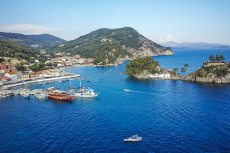 PARGA, GREECE - AUGUST 5, 2024: Amazing Summer view of Town of Parga, Epirus, Greece