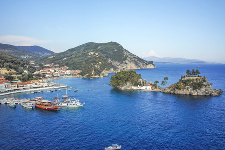PARGA, GREECE - AUGUST 5, 2024: Amazing Summer view of Town of Parga, Epirus, Greeceのeditorial素材