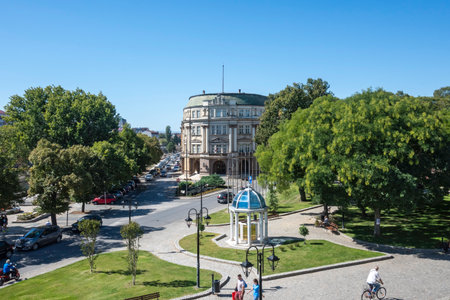 NIS, SERBIA - SEPTEMBER 21, 2025: Amazing Panorama of the center of City of Nis, Serbiaの写真素材