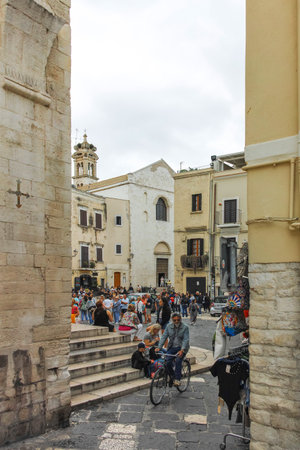 BARI, ITALY - MAY 16, 2024: Amazing view of The Old Town of city of Bari, Apulia Region, Italyのeditorial素材