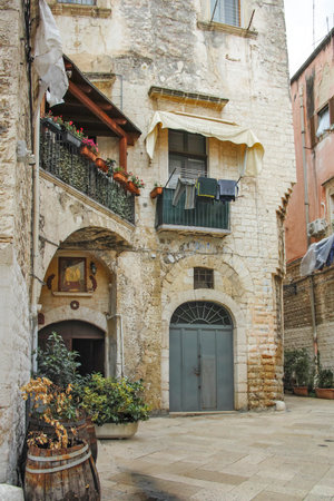BARI, ITALY - MAY 16, 2024: Amazing view of The Old Town of city of Bari, Apulia Region, Italyのeditorial素材