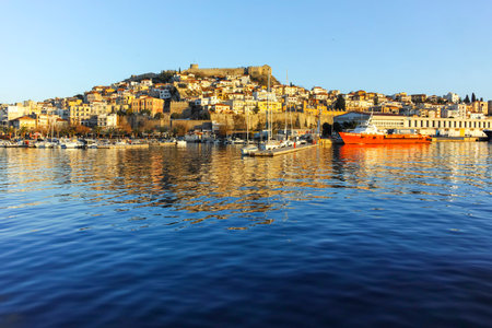 KAVALA, GREECE - DECEMBER 27, 2023: The Old town of city of Kavala, Eastern Macedonia and Thrace, Greeceのeditorial素材