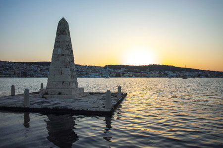 ARGOSTOLION, GREECE - AUGUST 3, 2024: Amazing Sunset view of town of Argostolion, Cephalonia, Ionian...