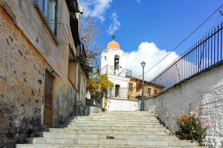 XANTHI, GREECE - DECEMBER 26, 2023: Street and old houses in old town of Xanthi, East Macedonia and Thrace, Greeceのeditorial素材