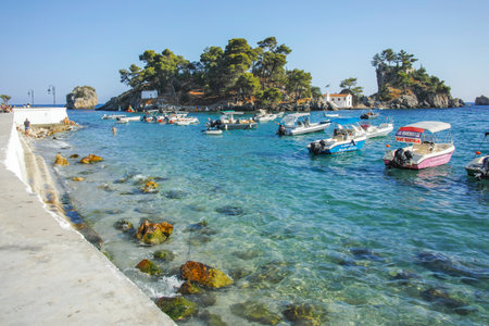 PARGA, GREECE - AUGUST 5, 2024: Amazing Summer view of Town of Parga, Epirus, Greeceのeditorial素材