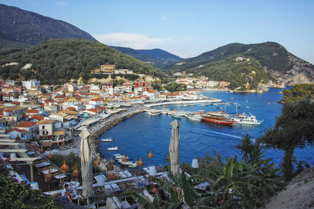 PARGA, GREECE - AUGUST 5, 2024: Amazing Summer view of Town of Parga, Epirus, Greeceのeditorial素材