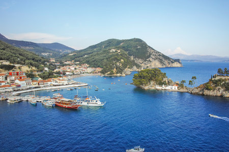 PARGA, GREECE - AUGUST 5, 2024: Amazing Summer view of Town of Parga, Epirus, Greeceのeditorial素材