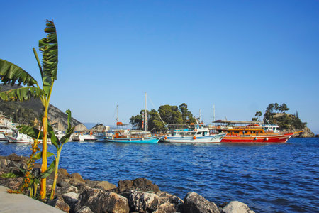 PARGA, GREECE - AUGUST 5, 2024: Amazing Summer view of Town of Parga, Epirus, Greeceのeditorial素材