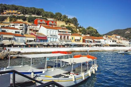 PARGA, GREECE - AUGUST 5, 2024: Amazing Summer view of Town of Parga, Epirus, Greeceのeditorial素材