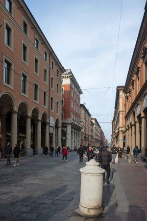 BOLOGNA, ITALY - DECEMBER 07, 2024: Panorama of The Old Town of city of Bologna, Emilia-Romagna Region, Italyのeditorial素材