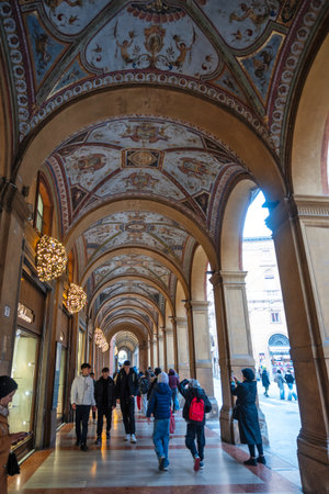BOLOGNA, ITALY - DECEMBER 07, 2024: Panorama of The Old Town of city of Bologna, Emilia-Romagna Region, Italyのeditorial素材