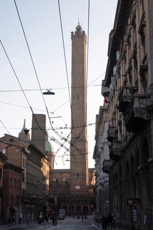 BOLOGNA, ITALY - DECEMBER 07, 2024: Panorama of The Old Town of city of Bologna, Emilia-Romagna Region, Italyのeditorial素材
