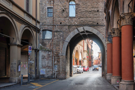 BOLOGNA, ITALY - DECEMBER 07, 2024: Panorama of The Old Town of city of Bologna, Emilia-Romagna...