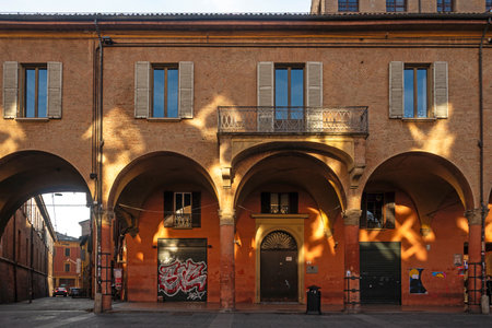 BOLOGNA, ITALY - DECEMBER 07, 2024: Panorama of The Old Town of city of Bologna, Emilia-Romagna...