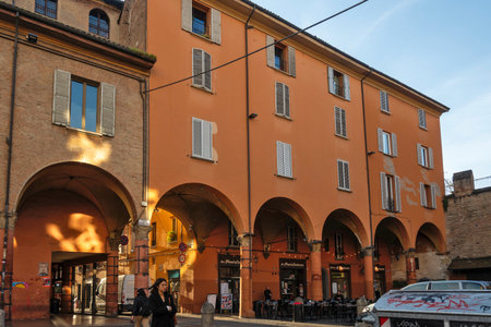 BOLOGNA, ITALY - DECEMBER 07, 2024: Panorama of The Old Town of city of Bologna, Emilia-Romagna...