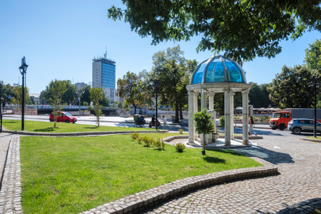 NIS, SERBIA - SEPTEMBER 21, 2025: Amazing Panorama of the center of City of Nis, Serbiaのeditorial素材