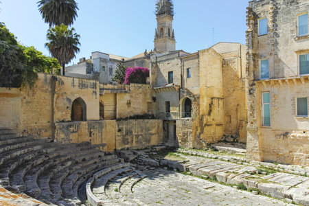 LECCE, ITALY - MAY 12, 2024: Amazing view of The Old town of Lecce, Apulia Region, Italyの写真素材