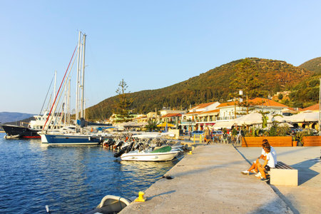 SAMI, CEPHALONIA, GREECE - AUGUST 2, 2024: Panorama of Town of Sami, Cephalonia, Ionian Islands, Greeceのeditorial素材