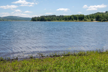 Amazing Summer Panorama of Vlasina Lake, Serbiaの写真素材