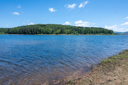 Amazing Summer Panorama of Vlasina Lake, Serbiaの写真素材