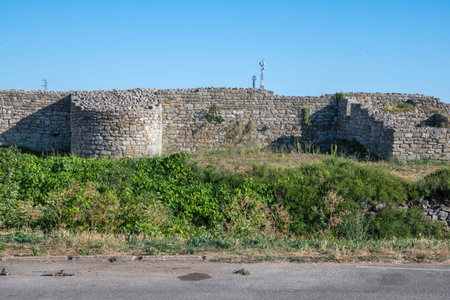 Black sea coastline and Ancient ruins at Kaliakra cape, Dobrich Region, Bulgariaの写真素材