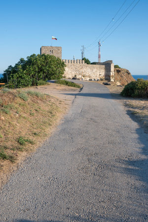 Black sea coastline and Ancient ruins at Kaliakra cape, Dobrich Region, Bulgariaの写真素材
