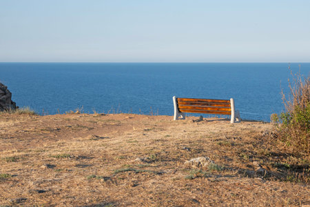 Black sea coastline and Ancient ruins at Kaliakra cape, Dobrich Region, Bulgariaの写真素材