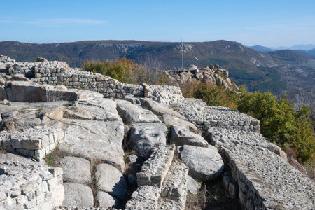 Autumn view of Ruins of Ancient thracian city of Perperikon, Kardzhali Region, Bulgaria