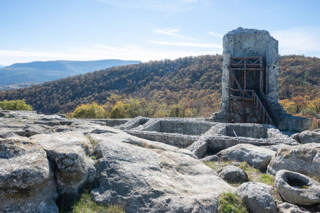 Autumn view of Ruins of Ancient thracian city of Perperikon, Kardzhali Region, Bulgaria