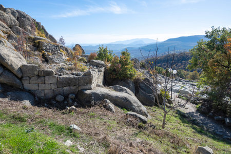 Autumn view of Ruins of Ancient thracian city of Perperikon, Kardzhali Region, Bulgaria