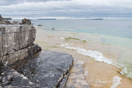 Georgian Bay in November, Bruce Peninsula National Parkの写真素材