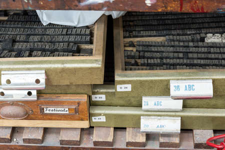 letter case in the printing workshop