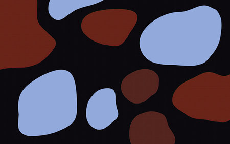 Colorful abstract pattern on black background, hand drawn, organic shape design elements. Design for decoration, wall art, card, print, poster, home decor, cover.の写真素材