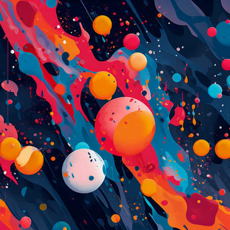 Abstract multi-colored painted background. AI generated. Cosmos. AI generated.の素材