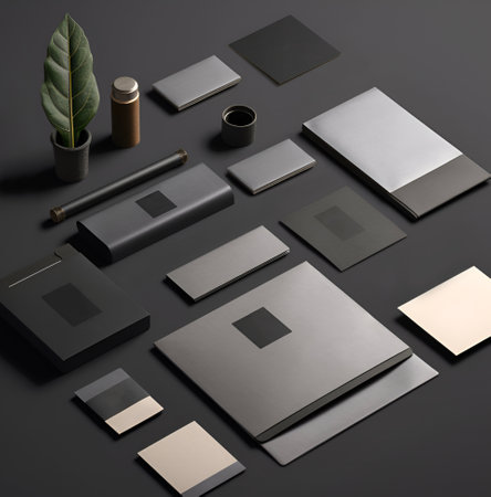 Mock up design elements. Business stationery objects, set. Luxury presentation corporate identity template. high resolution. AI generated.の素材