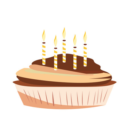 Birthday Cake Vector Illustration. birthday cake with candles. cartoon style. Eps 10. Isolated on...