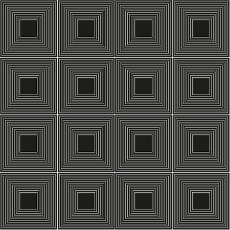 Optical lines seamless paintings, city black and white simple stylish print. Repeating print. Abstract black and white checkered background. Geometric pattern with visual effect. illusion lines.のイラスト素材