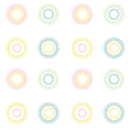 Seamless pattern with sketch circles. Vector colorful pattern of circles in pastel colors. background with textures of circles. Overview of print doodles in pastel colors on a white background.のイラスト素材
