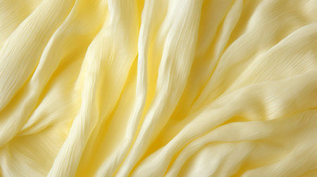 Close up of yellow fabric texture for background with copy space. Cotton texture light yellow colors. Abstract background and texture for design.の素材