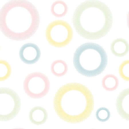 Geometry seamless pattern. prickly circles, metamorphoses, print for children's clothing. Design for clothing fabric prints, textile.のイラスト素材