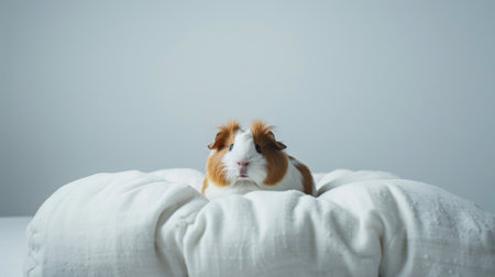 This cozy guinea pig bed is designed for comfort, featuring soft materials ideal for pets to relax. Perfectly arranged in a minimalistic indoor environment, it offers a tranquil spot.の素材