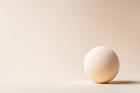 A single smooth sphere exhibits a subtle gradient while resting against a soft neutral backdrop, drawing attention to its simplicity and elegance.の素材