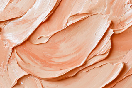 The artwork showcases a detailed texture of neutral oil paint with soft peach and cream colors creating dynamic brush strokes and layers.の素材