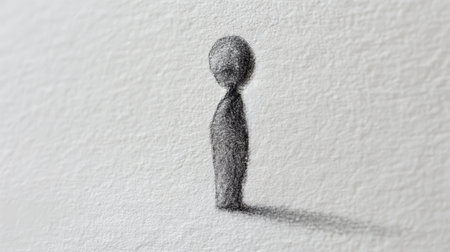 A graphite drawing captures a question mark slowly rising. The artwork features a smooth transition, highlighting uncertainty and curiosity.の素材