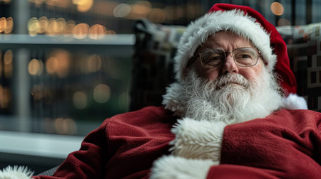 A group enjoys a break at a rooftop lounge. City lights create a lively backdrop. Friends share laughs and drinks while taking in the view.の素材