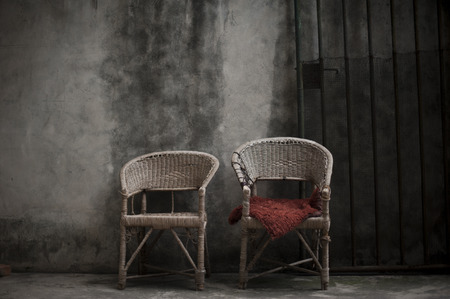 Two cane chairsの写真素材