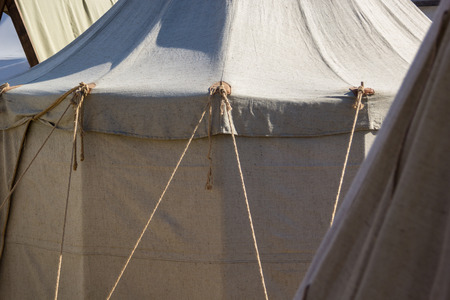 Military tent camp at the historic festivalの写真素材