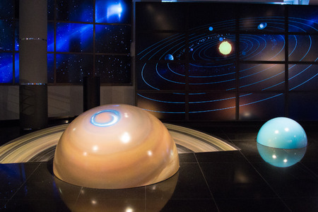 MOSCOW,RUSSIA - November 4, 2016: Solar system model in the Moscow Planetariumのeditorial素材